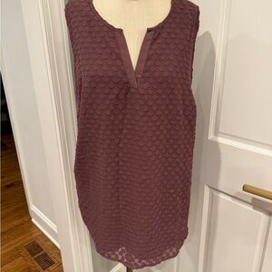 Market & Spruce Plum Textured V-Notch Sleeveless Camisole. 2x. Polyester.